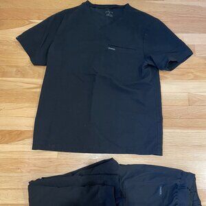 Jaanuu Men's Medium black scrub set